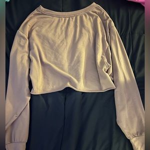 brown cropped sweatshirt